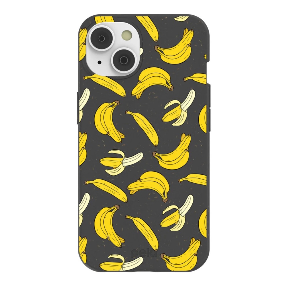 Authentic Ethically made Pela Case for IPhone 14 banana design on black NWT